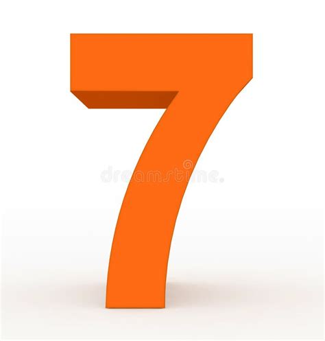 Number 7 3d Orange Isolated on White Stock Illustration - Illustration ...