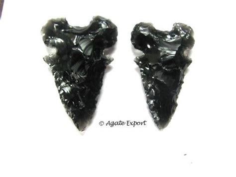 Old American Style Obsidian Arrowheads, Black Obsidian Arrowheads