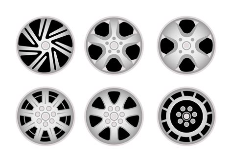 Six Types of Hubcaps 157267 Vector Art at Vecteezy