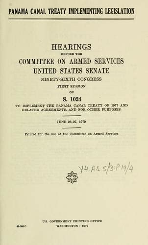 Panama Canal Treaty implementing legislation (1979 edition) | Open Library