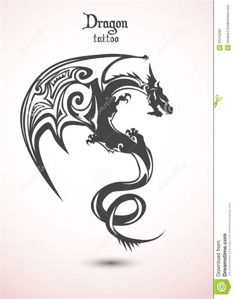 Abstract Dragon tattoo illustration design. | Dragon tattoo, Celtic ...