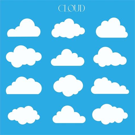 Premium Vector | Cloud set isolated on blue background