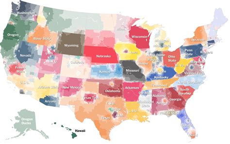 N.C.A.A. Fan Map: How the Country Roots for College Football - The New York Times