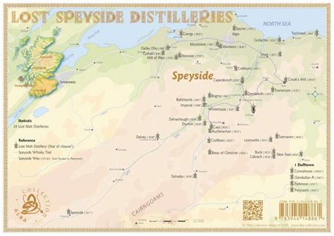 Whisky Distilleries Speyside - Tasting Map