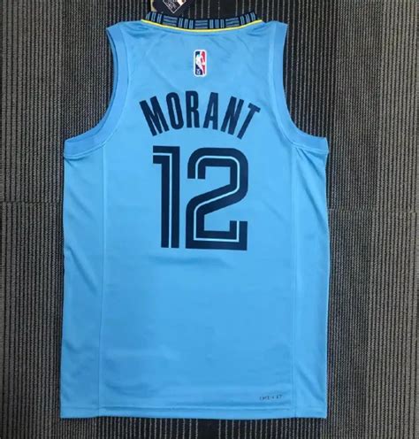 NBA Basketball Jersey 75th Anniversary Memphis Grizzlies Blue Shirt Morant – kicks-kit