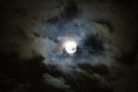 Full Moon in the Night Sky with Clouds Stock Image - Image of blood ...