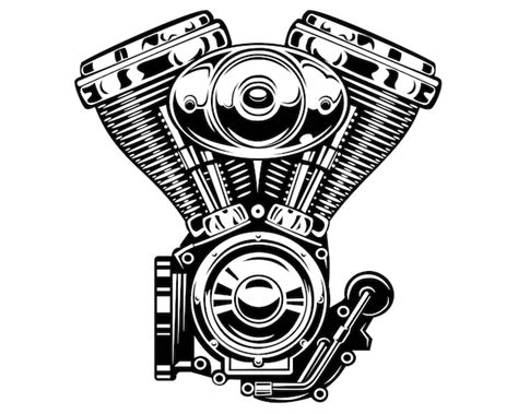 Premium Vector | Chrome vintage motorcycle engine logo