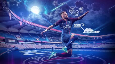 Neymar Jr, In Stadium Moon Sky Background HD PSG Wallpapers | HD ...