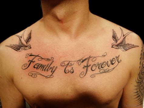 27 Family Wording Tattoos On Chest - Tattoo Designs – TattoosBag.com