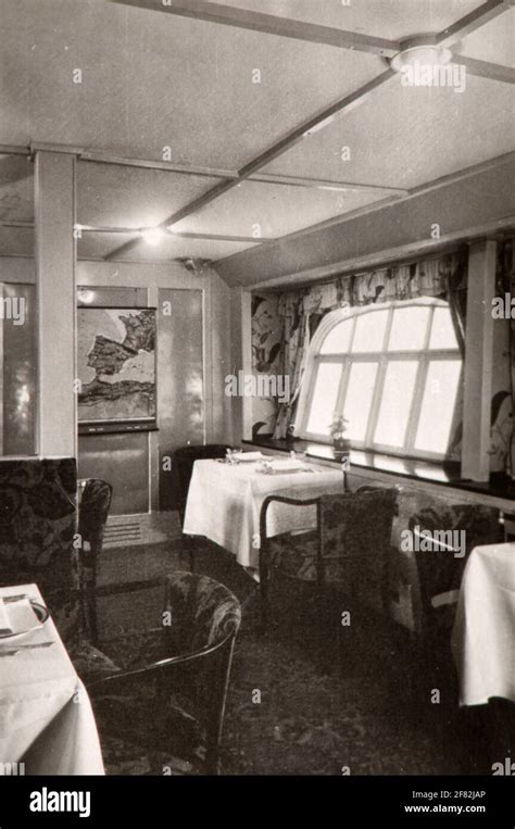 View of inside the passenger cabin of Graf Zeppelin airship Stock Photo ...