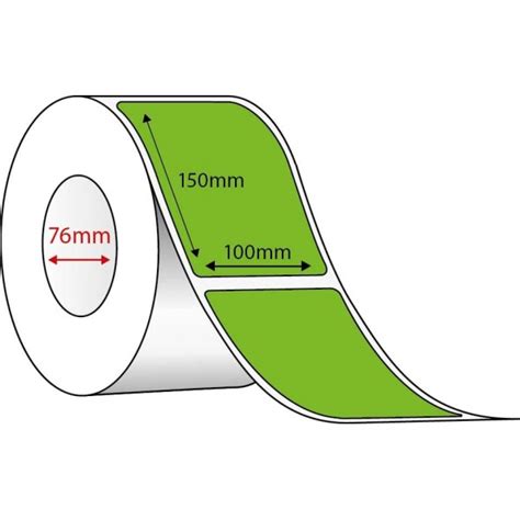 Thermal Labels - Green Direct Thermal - 100mm x 150mm