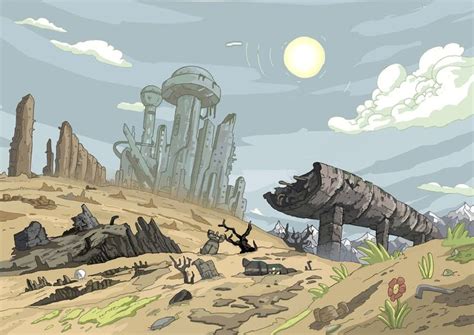 Post apocalyptic landscape in Adventuretime style | Adventure time style, Adventure time ...