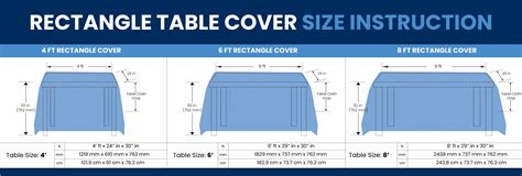 Rectangle Tablecloth Sizes: Standard Size Chart With Custom Guide ...