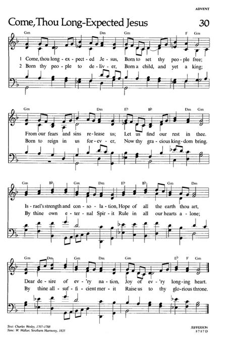 Lutheran Book of Worship 30. Come, thou long-expected Jesus | Hymnary.org