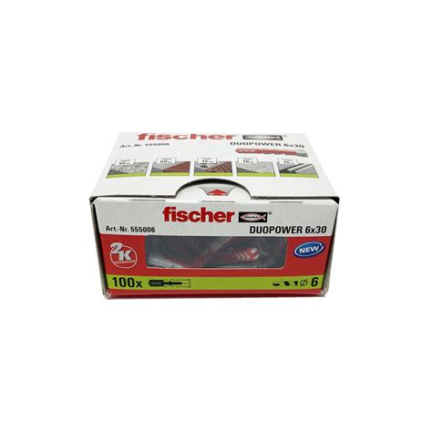 fischer DuoPower 6 x 30 Universal Plug Box of 100 - Multitread