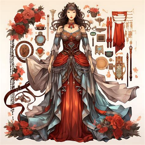 Premium AI Image | Watercolor of Traditional Opera Costume Fitting With ...