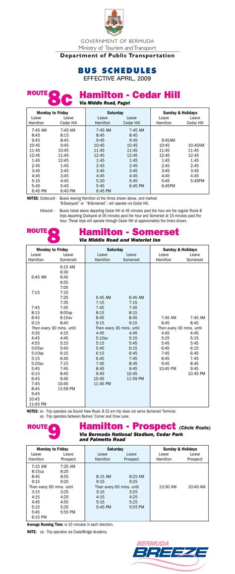 Bermuda Bus Schedule