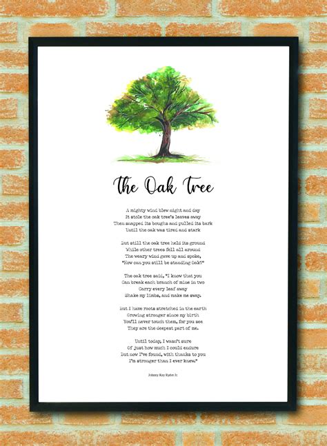 Oak Tree Poem Inspirational Printable Art Nature Wall Art - Etsy Denmark