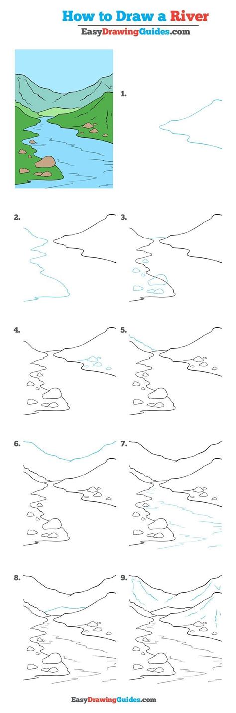 How to Draw a River - Really Easy Drawing Tutorial | Drawing tutorial easy, Drawing tutorial ...