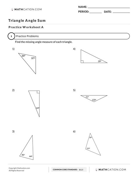 Triangle Sum Theorem Worksheet, Examples, And Definition