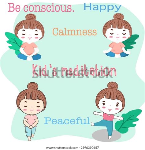 Children Meditate Various Postures Stillness Happiness Stock Vector (Royalty Free) 2396390657 ...