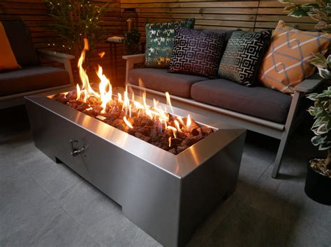 Titan Gas Fire Pit Table - Stainless Steel - Brightstar Fires