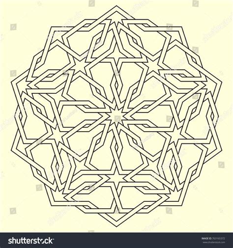 Islamic pattern. Geometric lattice mandala in arabic style. Oriental ornament. Mosque decorat ...