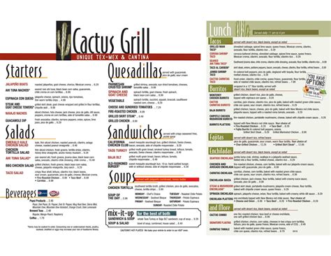 Cactus grill menu by Derek Brown - Issuu