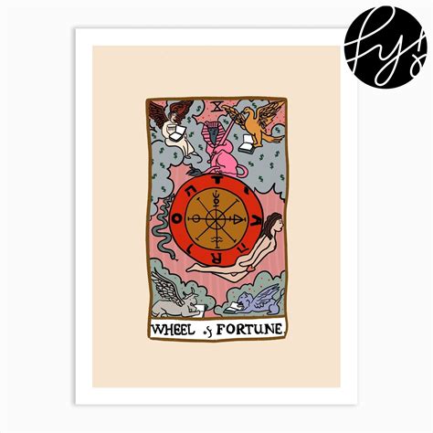 Wheel Of Fortune Tarot Art Print | Wheel of fortune tarot, Wheel of ...