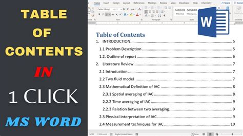 How To Create And Update A Table Of Contents In Microsoft Word In 2020 | Images and Photos finder