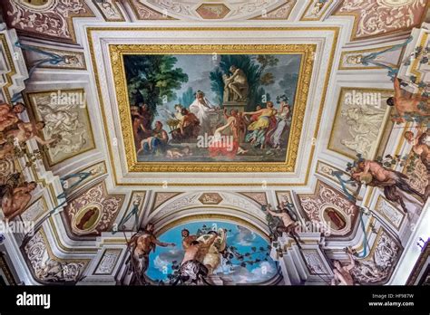 Ceiling paintings Villa Borghese gallery Rome Italy Stock Photo - Alamy