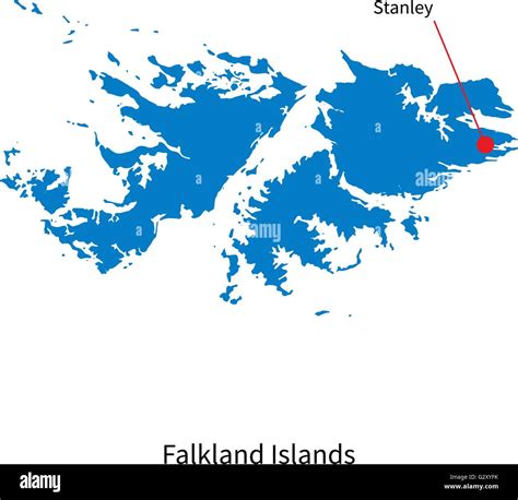 Detailed vector map of Falkland Islands and capital city Stanley Stock Vector Art & Illustration ...