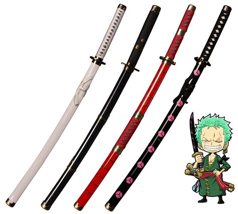 Buy KOGUMA One Piece Roronoa Zoro Cosplay Wooden Swords Replica Props 100cm (Black) Online at ...