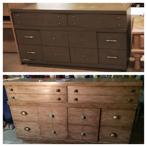 Brown painted dresser redo! Painted it with taupe chalk paint and ...