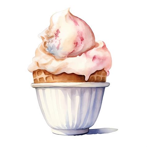 Premium AI Image | watercolor cupcake Isolated on white background