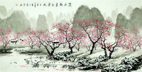 Chinese Painting: Mountains, water, flowers - Chinese Painting CNAG221310 - Artisoo.com