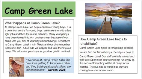 Choose Camp Green Lake | Windy Nook Primary School