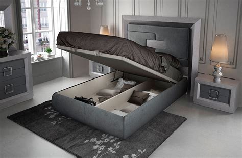 ESF Enzo Bedroom Set in Grey Finish with Storage Bed