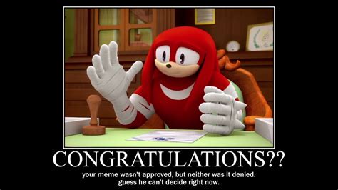 Knuckles Meme Approved Meme - YouTube