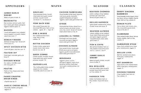 Menu – Tom's Family Restaurant