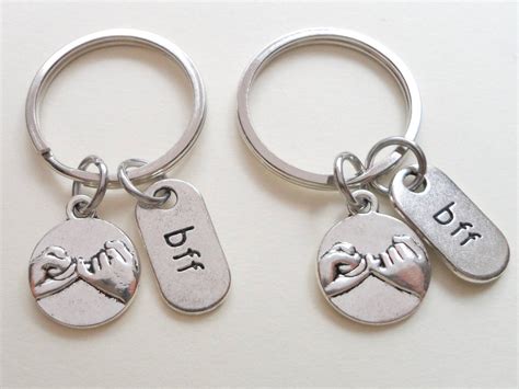 Double BFF Pinky Promise Keychains; Best Friends Keychains – JewelryEveryday