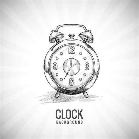 Free Vector | Hand draw alarm clock time concept sketch design