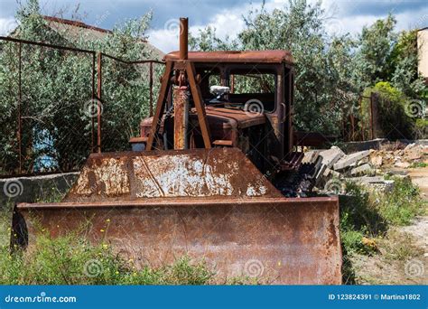 Old Rusty Remains of a Tractor Stock Image - Image of parts ...