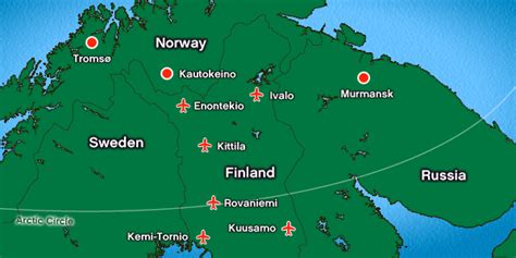 Map of LAPLAND! ...Lapland is the area above the Arctic Circle (in ...