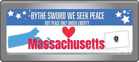 Massachusetts State Clipart-massachusetts state license plate with ...