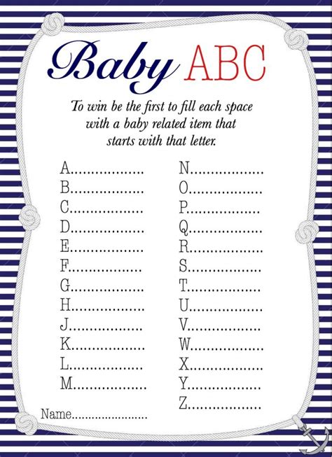 Best Templates: Baby Alphabet Game Answers