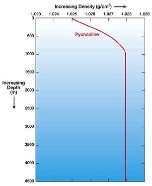 How do increases in temperature affect the density of ocean water? | Socratic