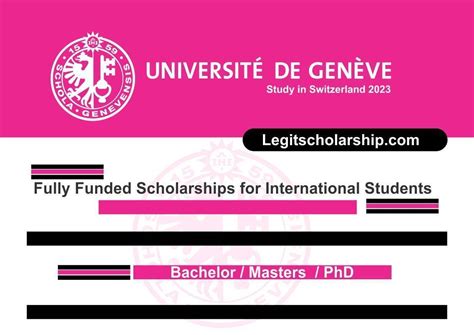 University of Geneva Scholarships for International Students 2025 ...