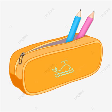 Student With Pencil Clipart Transparent Background, Student Stationery Pencil Case Clipart ...