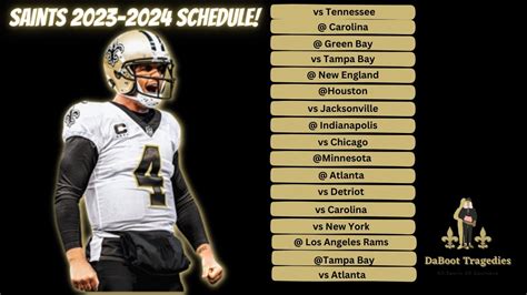 2023 Saints Schedule Nfl Schedule 2023 | Images and Photos finder